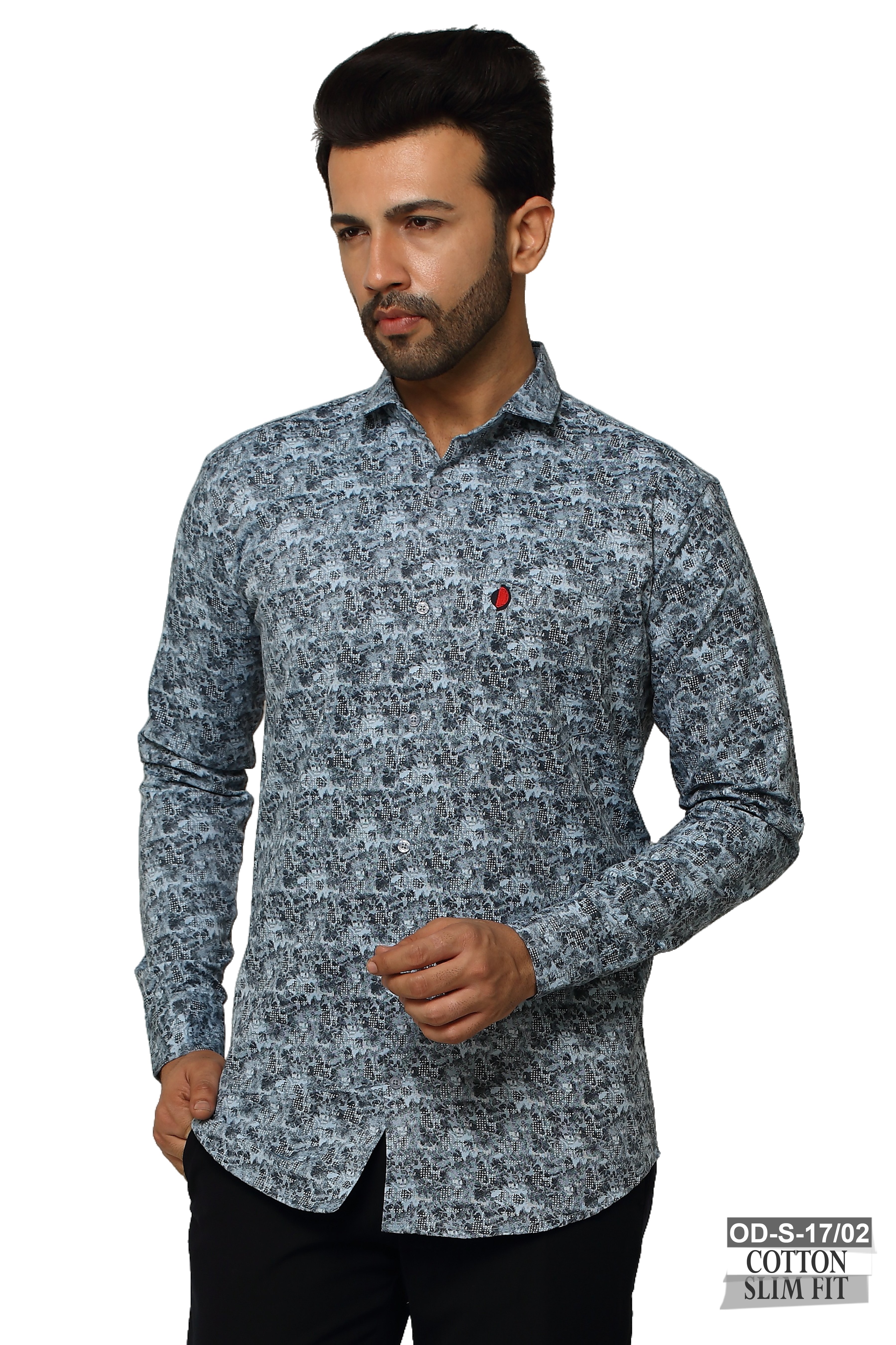One Denim Men's Printed Blue Cool Casual Shirts