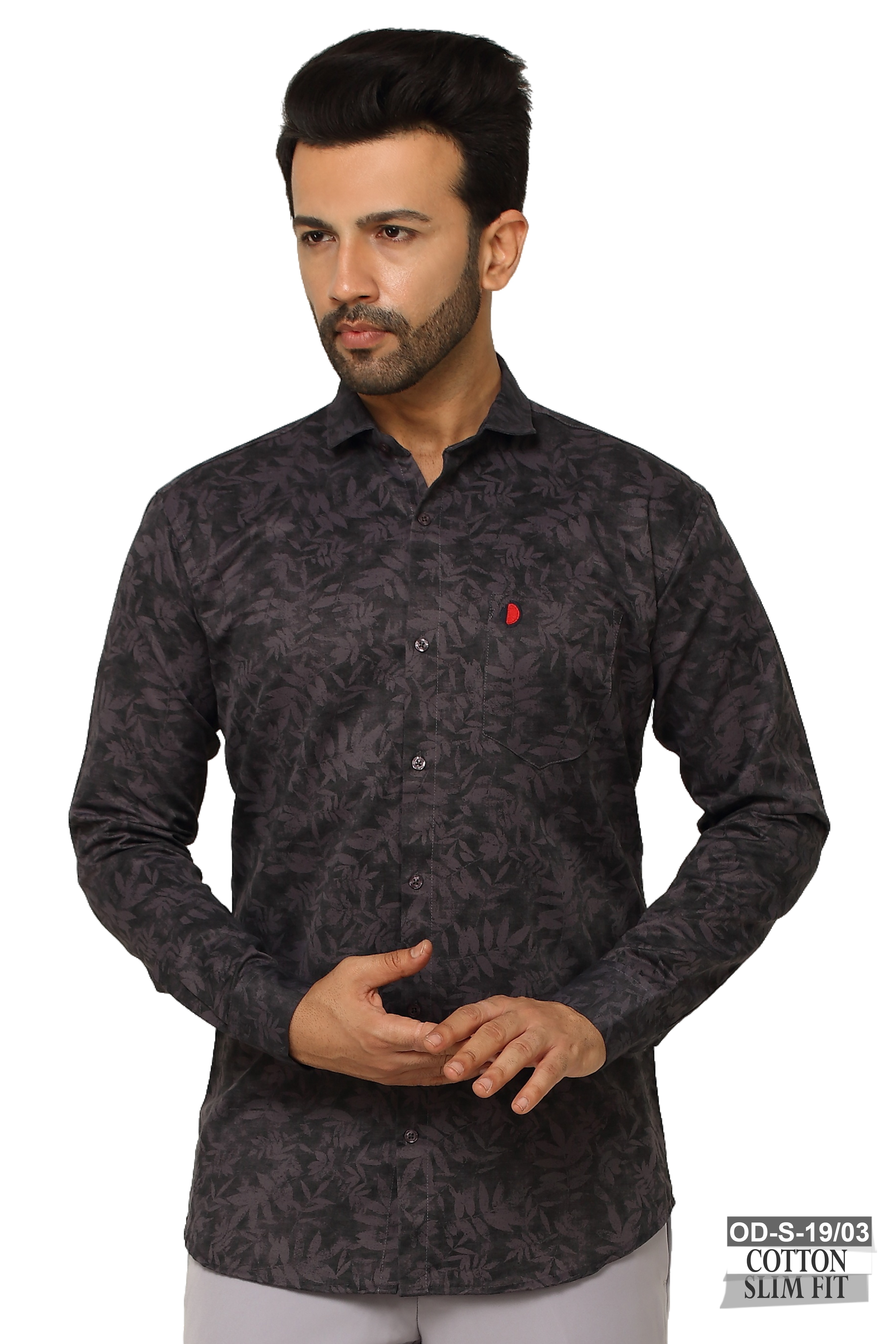 One Denim Men's Black Patti Casual Shirts
