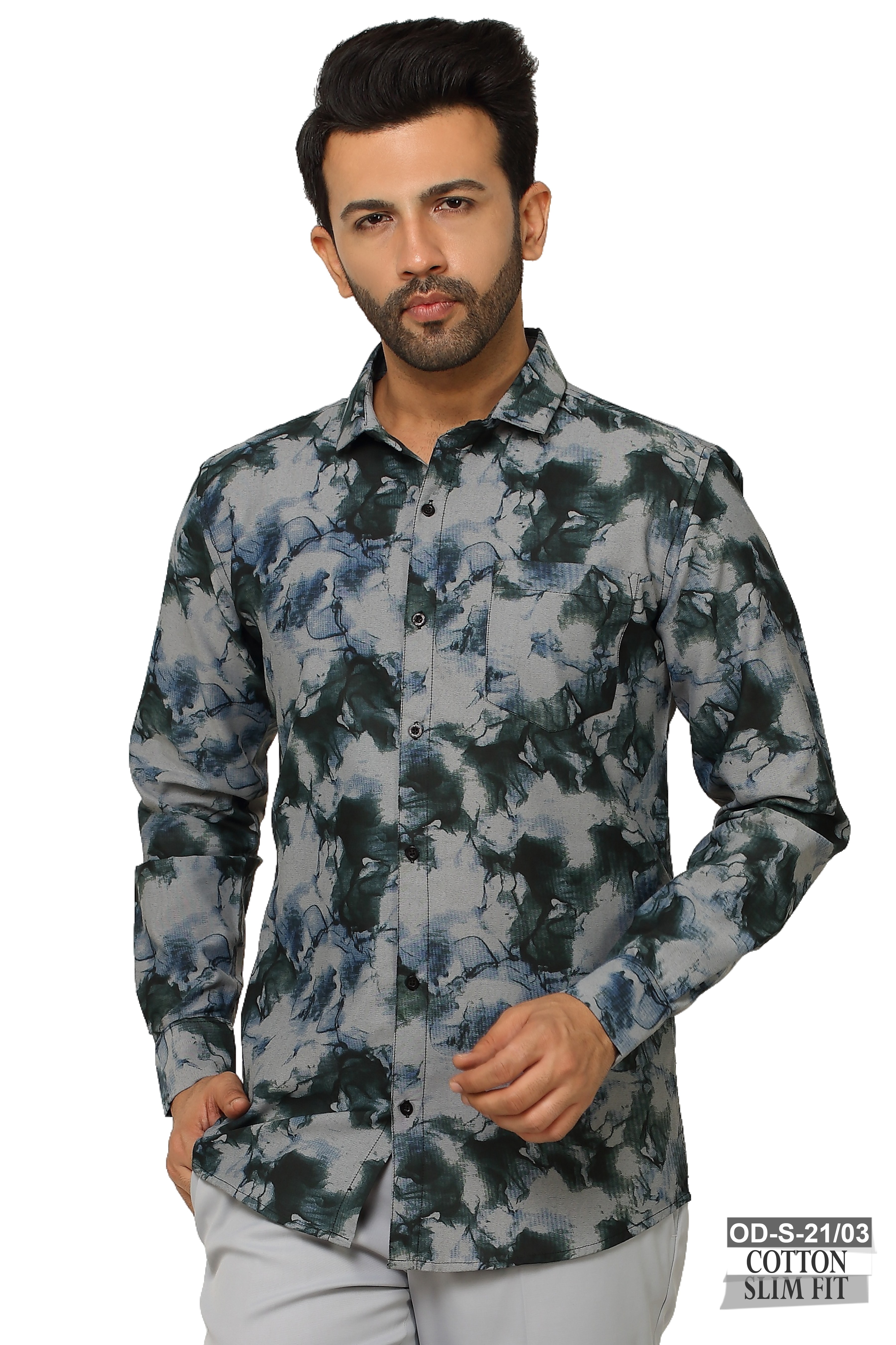 One Denim Men's Black Grey Cool Shirts