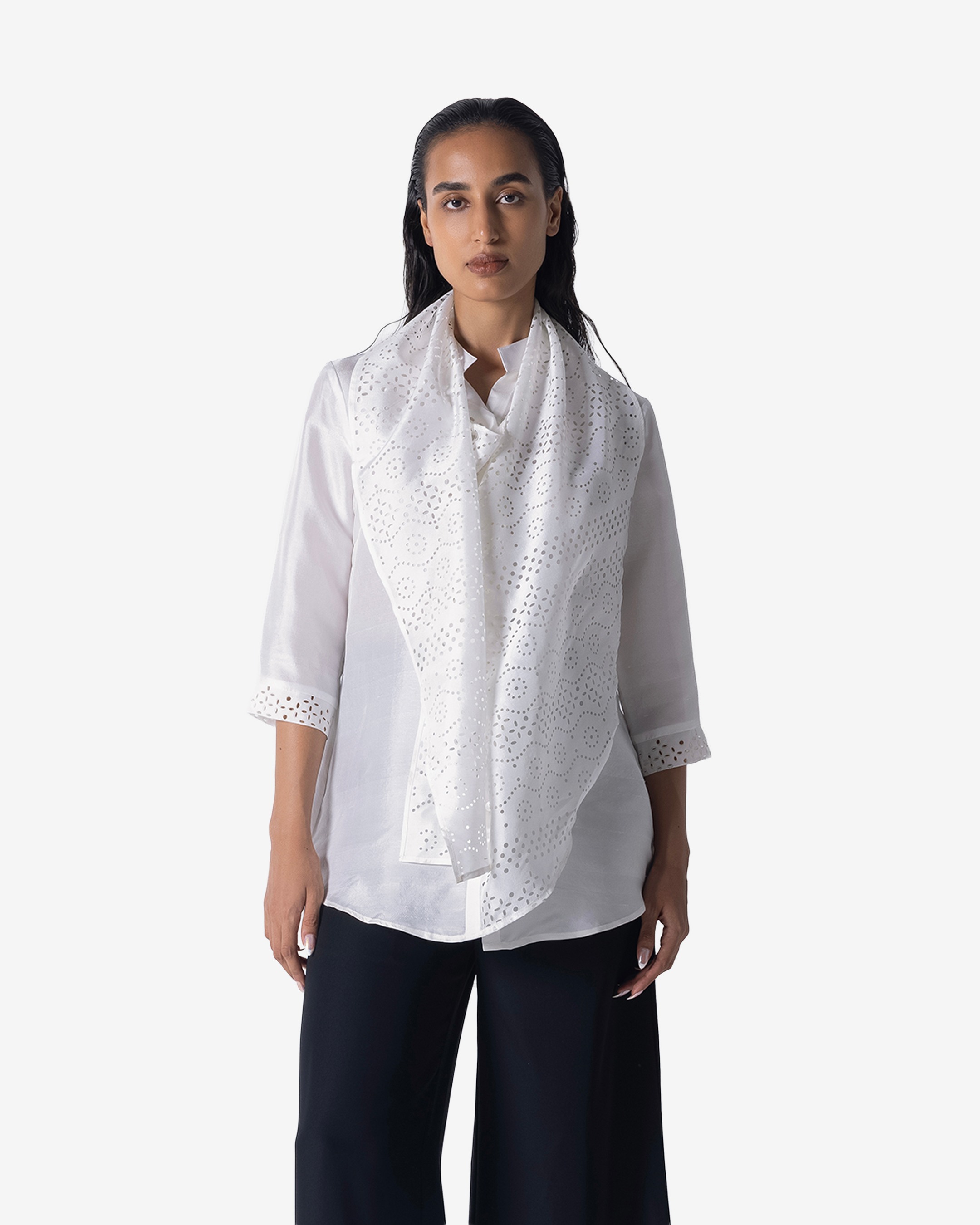 Cutwork Scarf Shirt