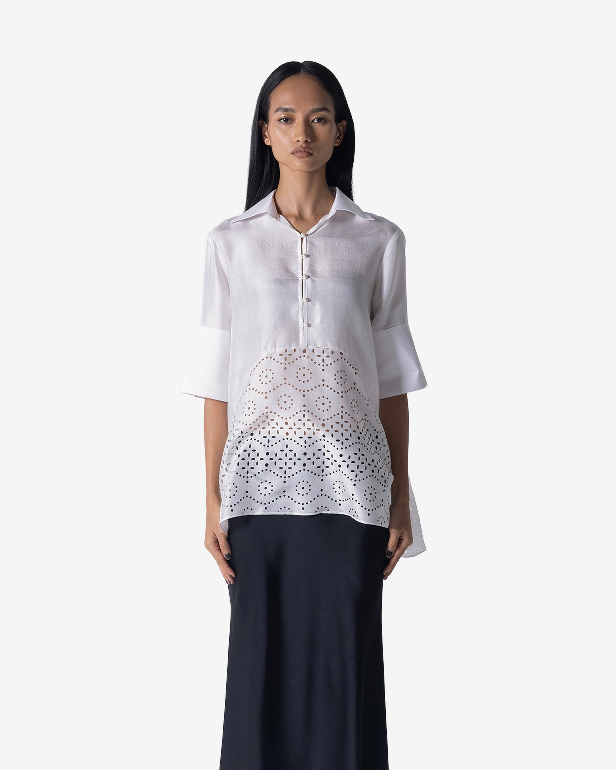 Cutwork Godet Shirt