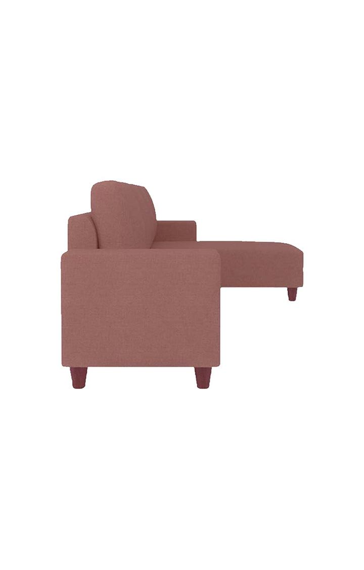 neudot Roman LHS Sectional Sofa for Living Room |6 Person Sofa|Premium Fabric with Cushioned Armrest | Solid Wood Frame|6 Seater in Ceramic Pink Color
