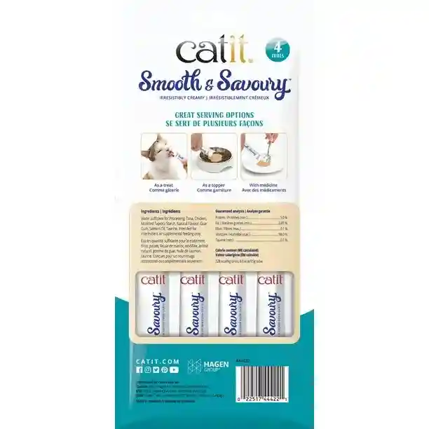 Catit Smooth & Savoury Lickable Treats for Cat Chicken & Tuna, Pack of 2