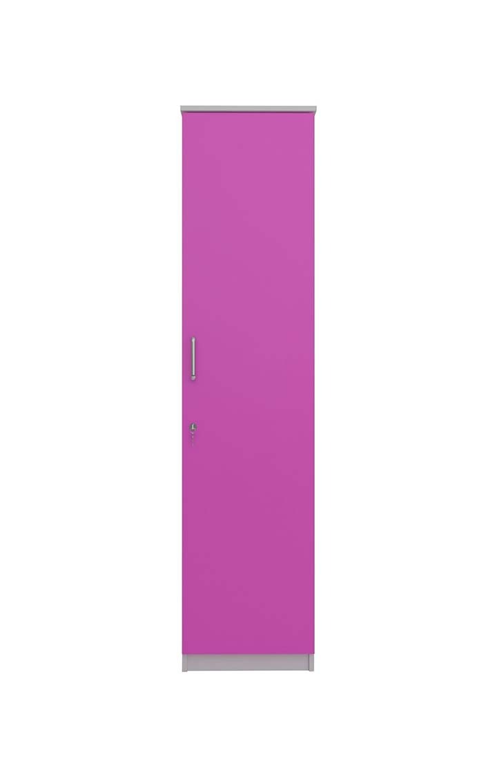 neudot Adona Engineered Wood Single Door Wardrobe - Pink
