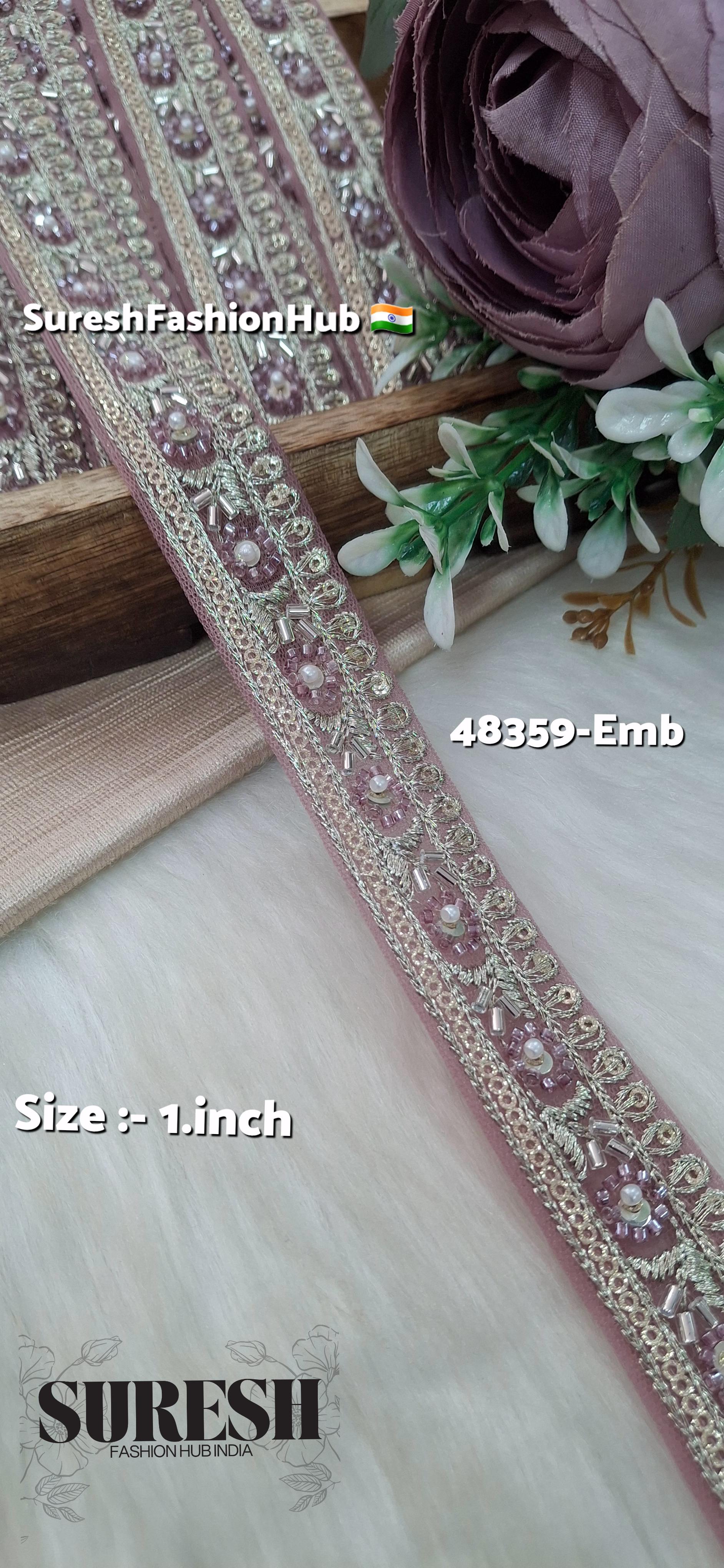 Beaded Floral Charm Net Embroidered Lace