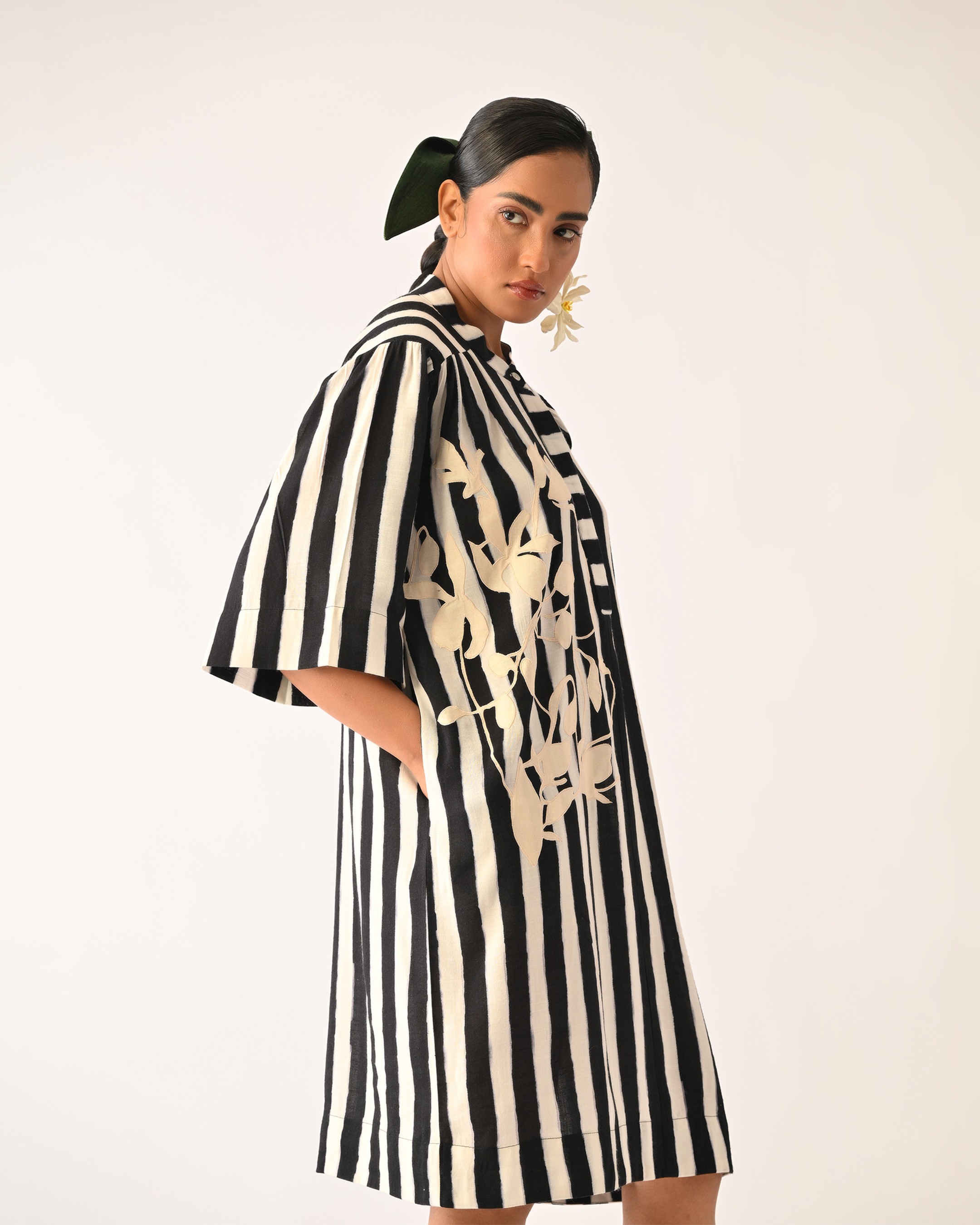 Revolt B&w Beach Appliqué Dress