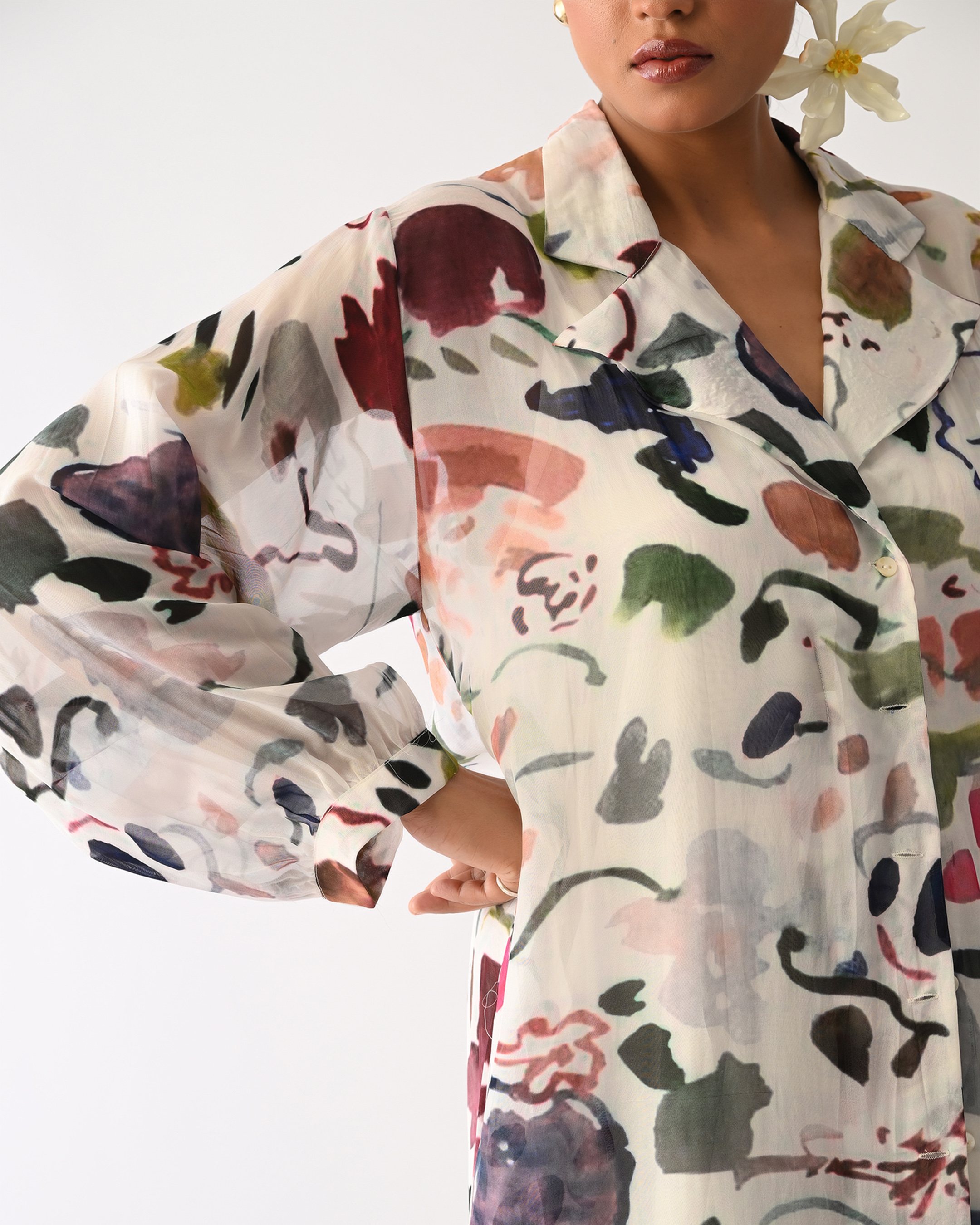 Luminia Ivory Wrap Dress