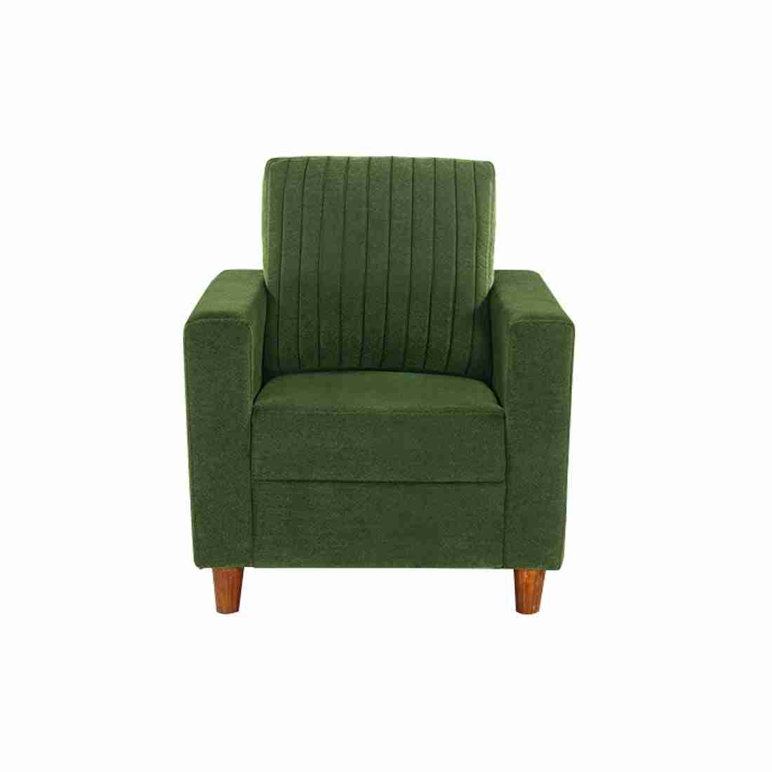 neudot Roman Sofa for Living Room |1 Person Sofa|Premium Fabric with Cushioned Armrest | Solid Wood Frame|1 Seater in Emerald Green Color