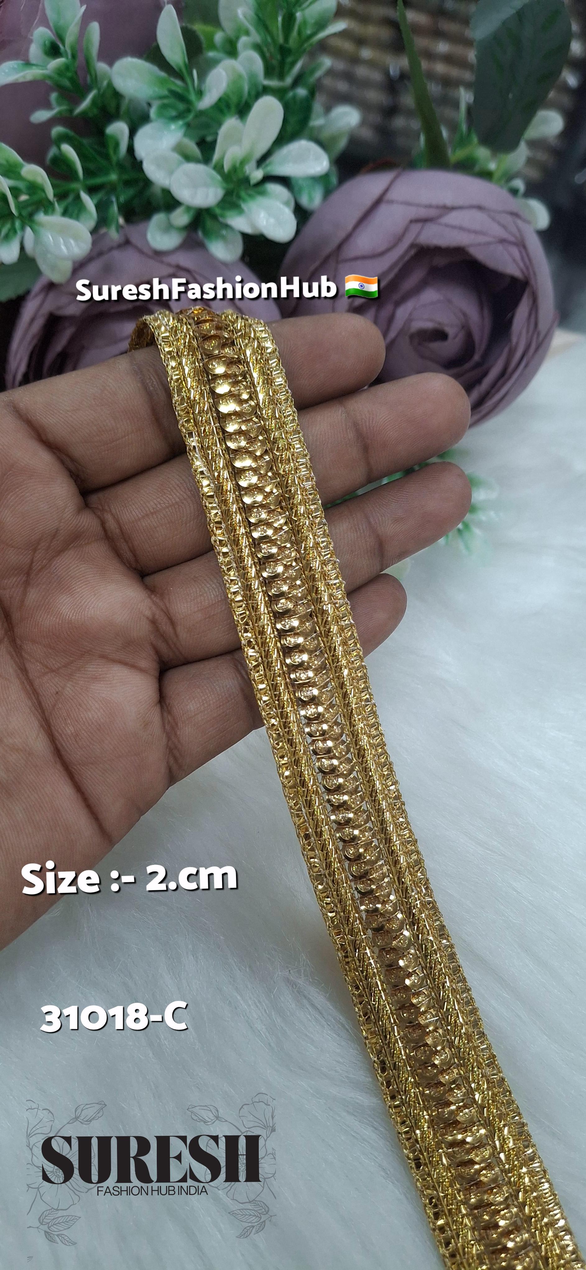 Antique Gold Center Border Jhalar Lace