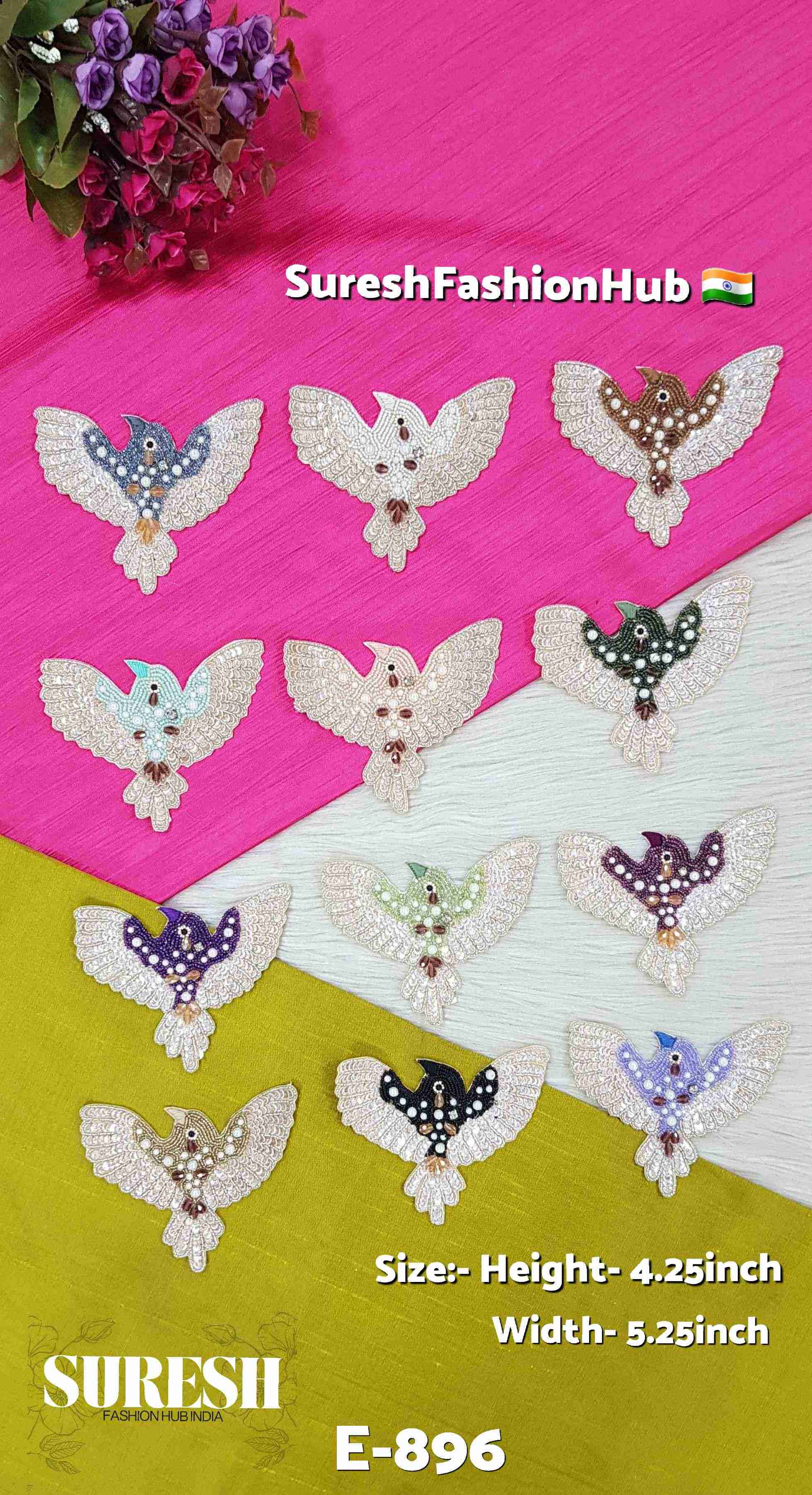 Peach Sky Soaring Bird Patch – Peach E-896(9)