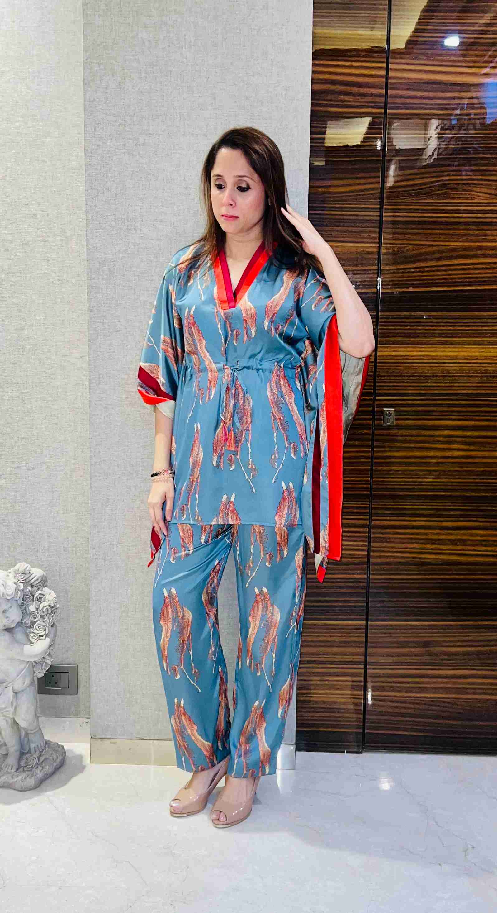 Satin Kaftan Set