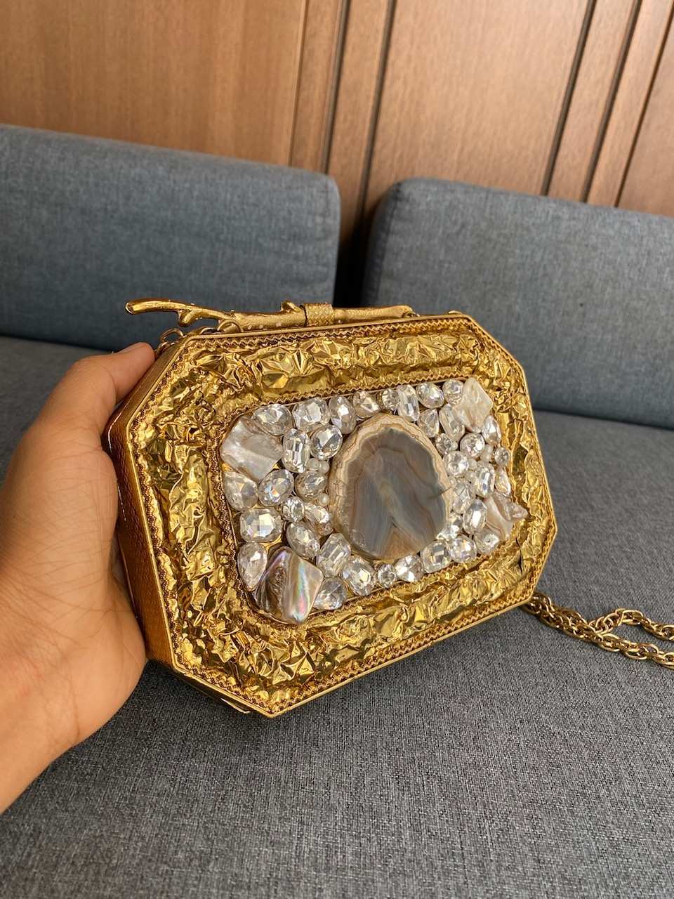 Crystal Carryall Ornament Gold