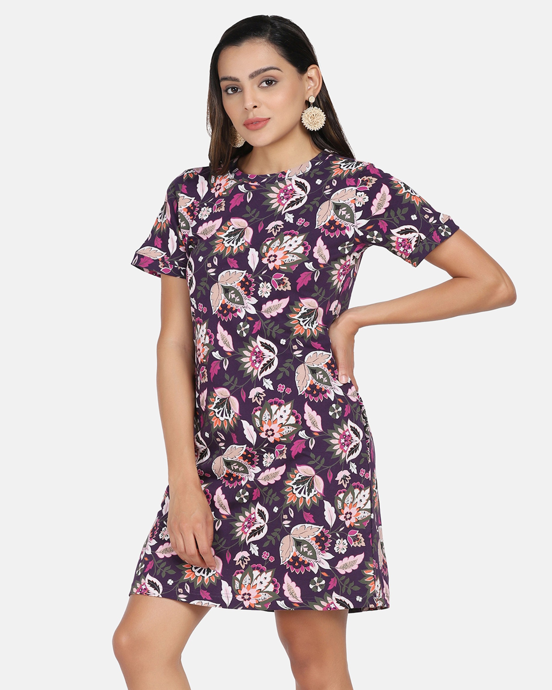 Violet Printed Pocket Dress