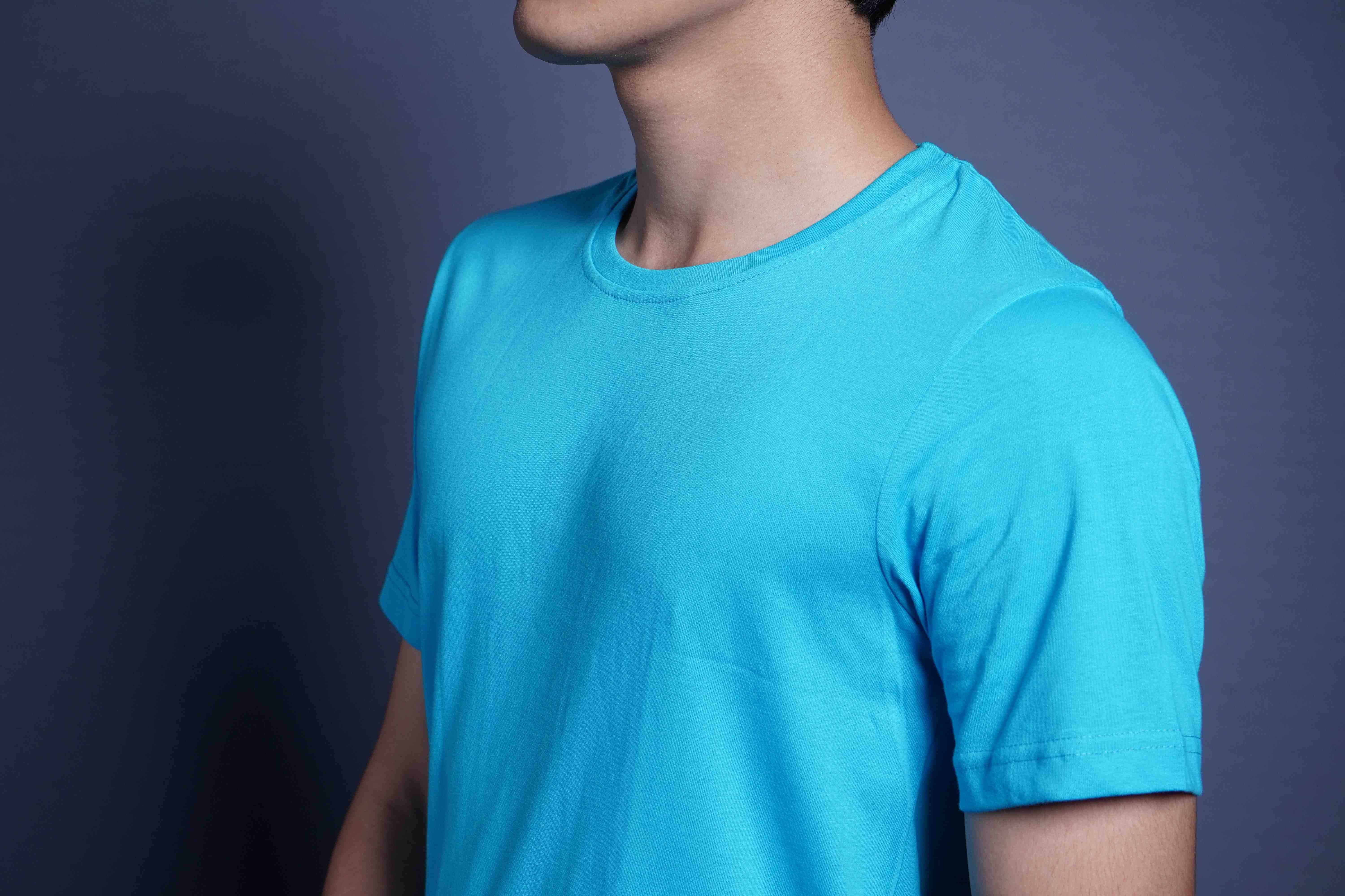 One Denim Soft Green Round Neck Cotton T-Shirt