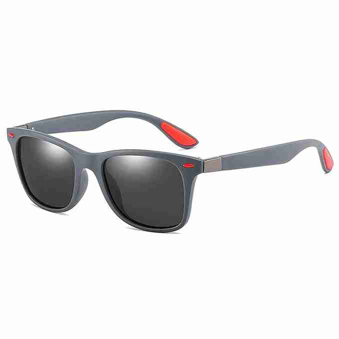 AUGEN Unisex Adult Sport Sunglasses (Grey Frame, Black Lens) (Medium) - Pack of 1