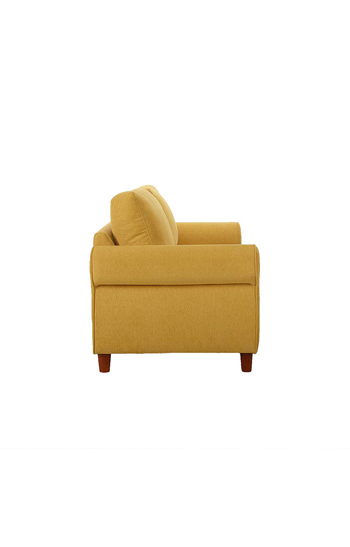 neudot Melody Sofa for Living Room |3 Persons Sofa|Premium Fabric with Padded Cushioned Armrest | Solid Wood Frame|3 Seater in Husky Yellow Color