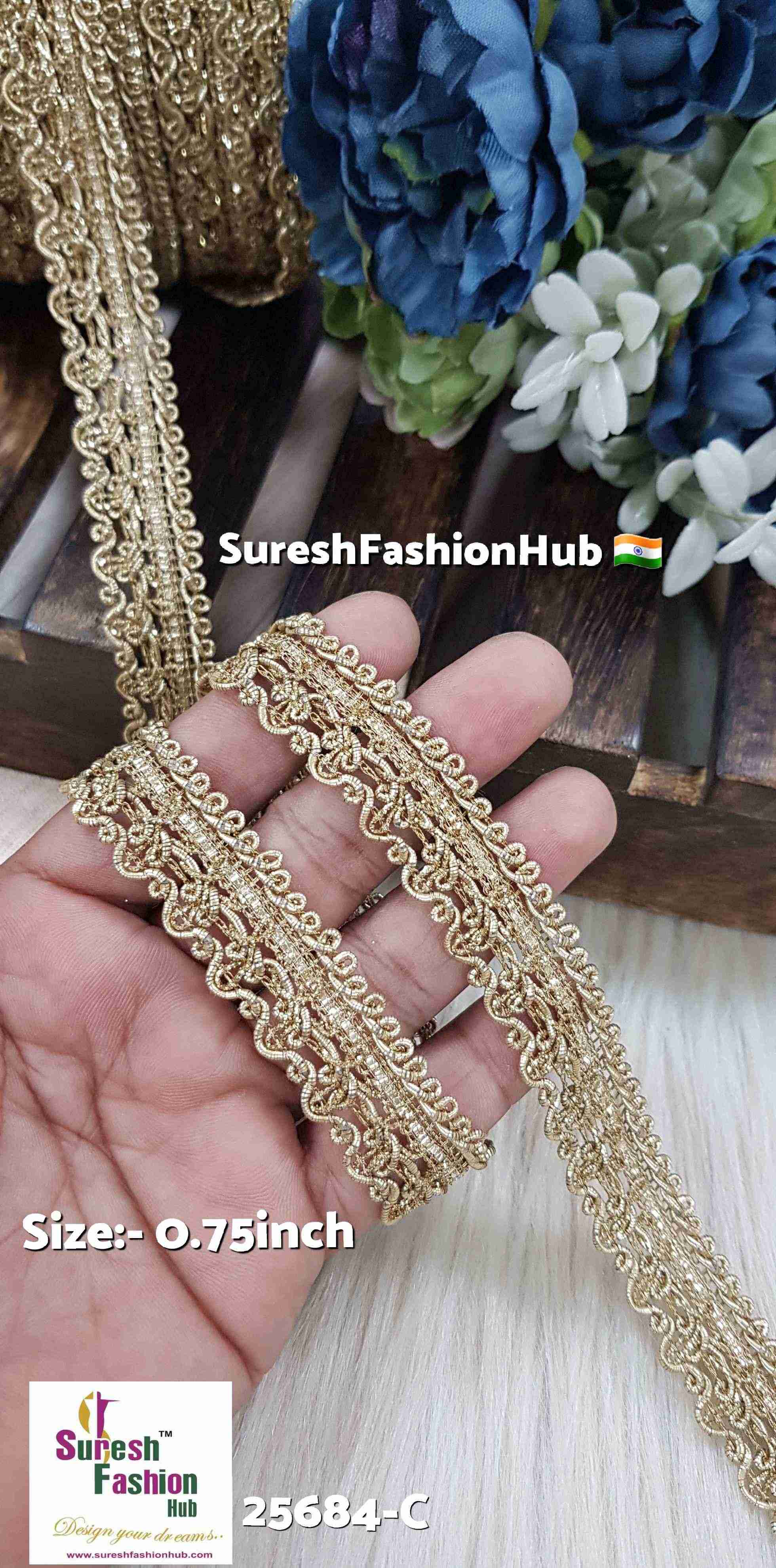 Pearl Dori Scalloped Jhalar Lace