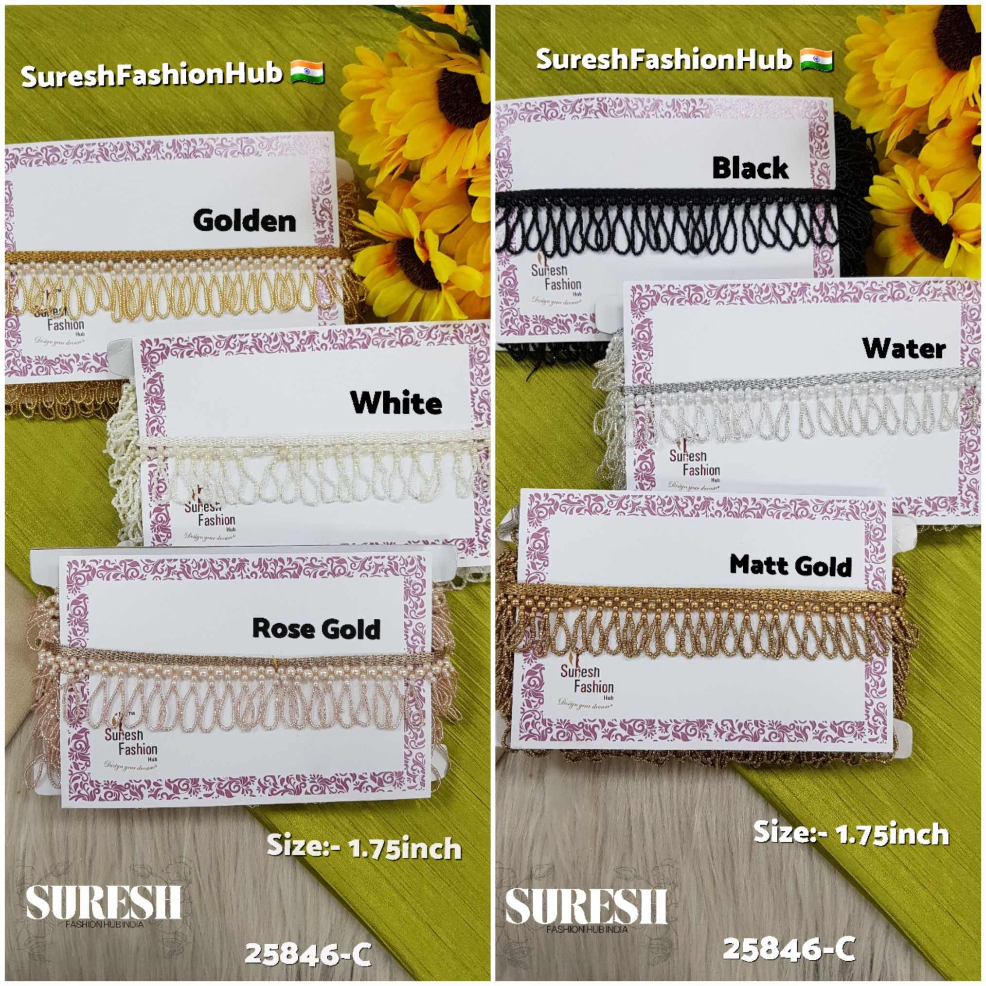 Water Silver Dori Jhalar Lace