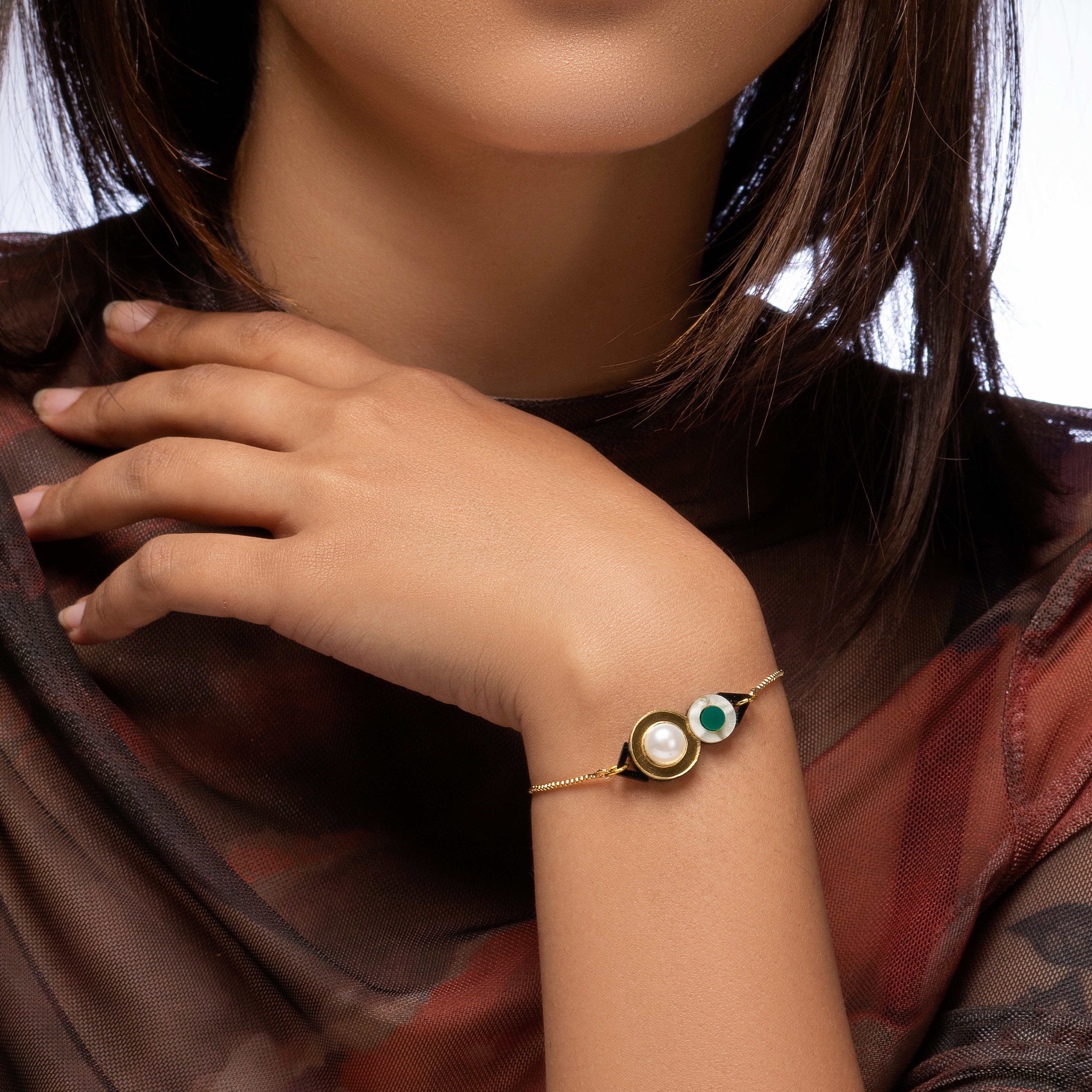 Prachi Gupta | Petite Pearly Jade Bracelet undefined