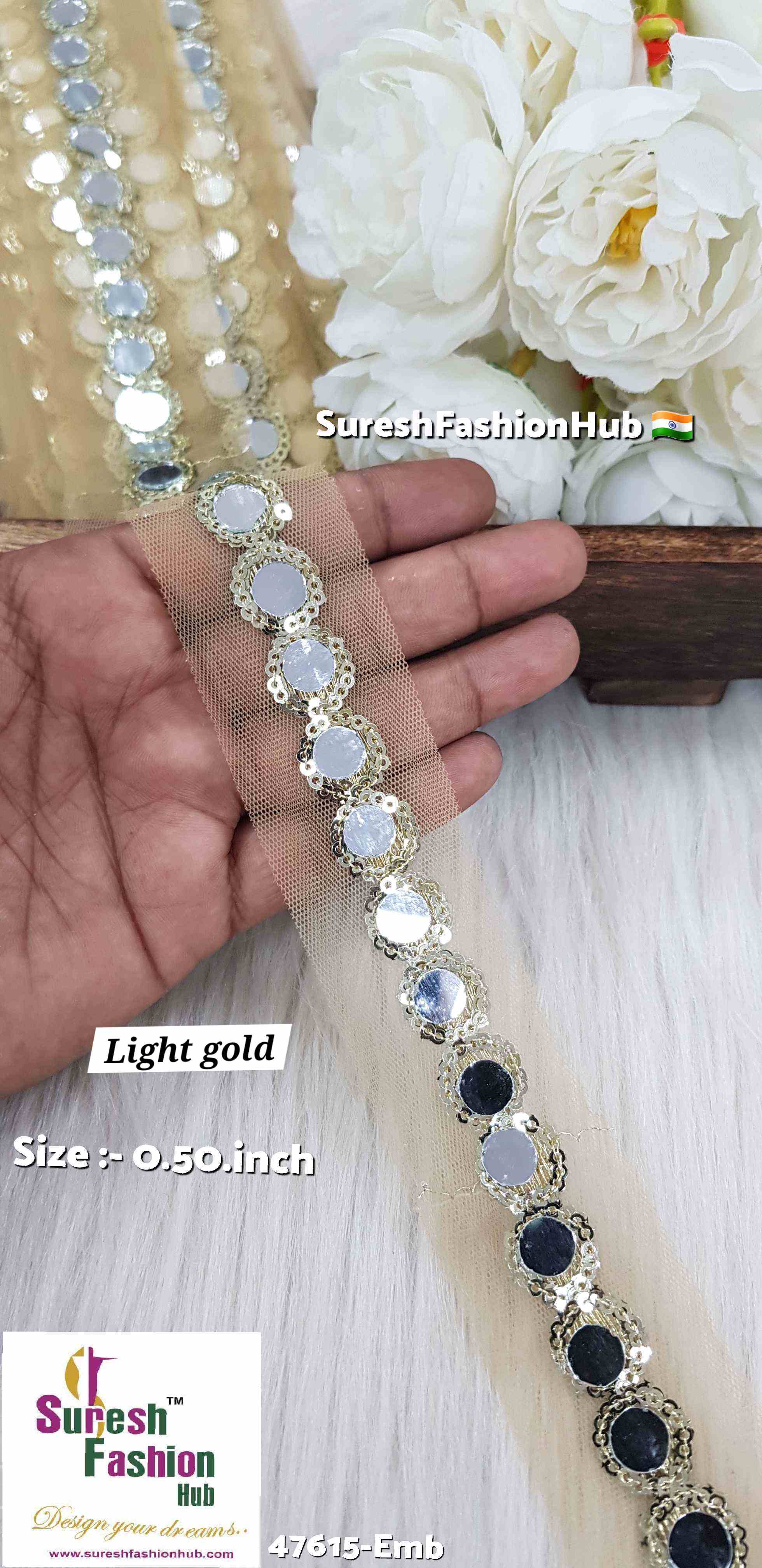 Light Gold Sequin Mirror Lace