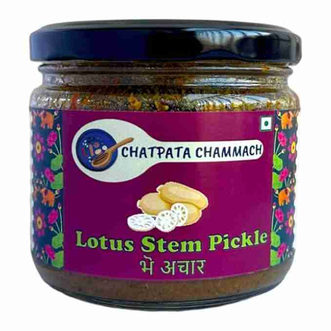 Chatpata Chammach Lotus Stem Pickle – Spicy & Tangy, 250g, Traditional Himachali Recipe, 100% Vegetarian