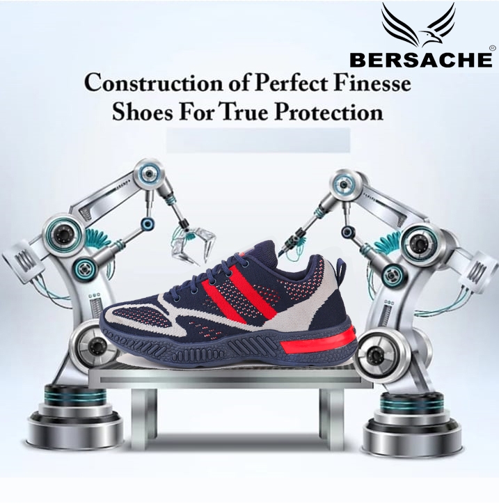 Bersache | Bersache Sports Shoes For Men | Latest Stylish Sports Shoes For Men | Lace-Up Lightweight (Blue) Shoes For Running, Walking, gym ,Trekking and hiking Shoes For Men (9007) 8