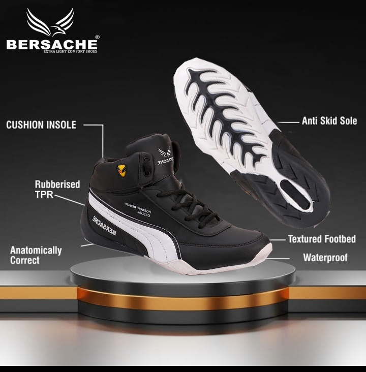 Buy Bersache Trendy Mens Black Running Shoes Online at Best Prices