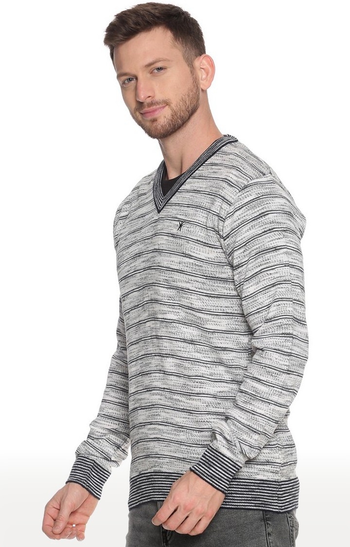 VENITIAN | Black and Grey Striped Sweater 1