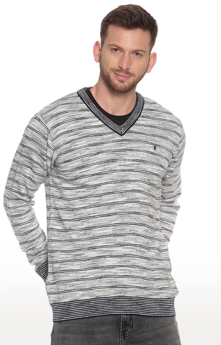 VENITIAN | Black and Grey Striped Sweater 0