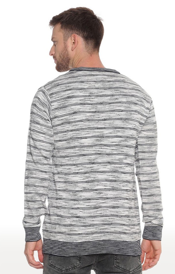 VENITIAN | Black and Grey Striped Sweater 2