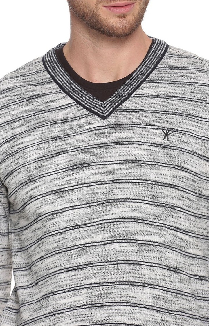 VENITIAN | Black and Grey Striped Sweater 3