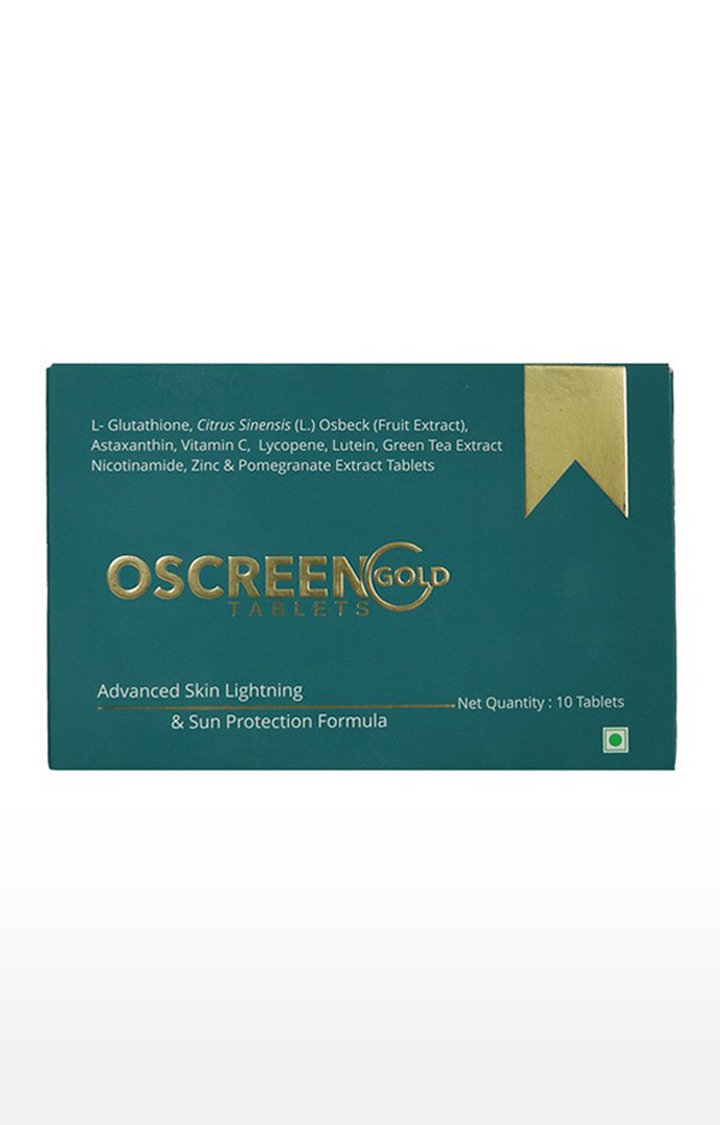 O Screen Gold Tablets (1 Strip Of 10 Tablets) Advanced Skin Lightning