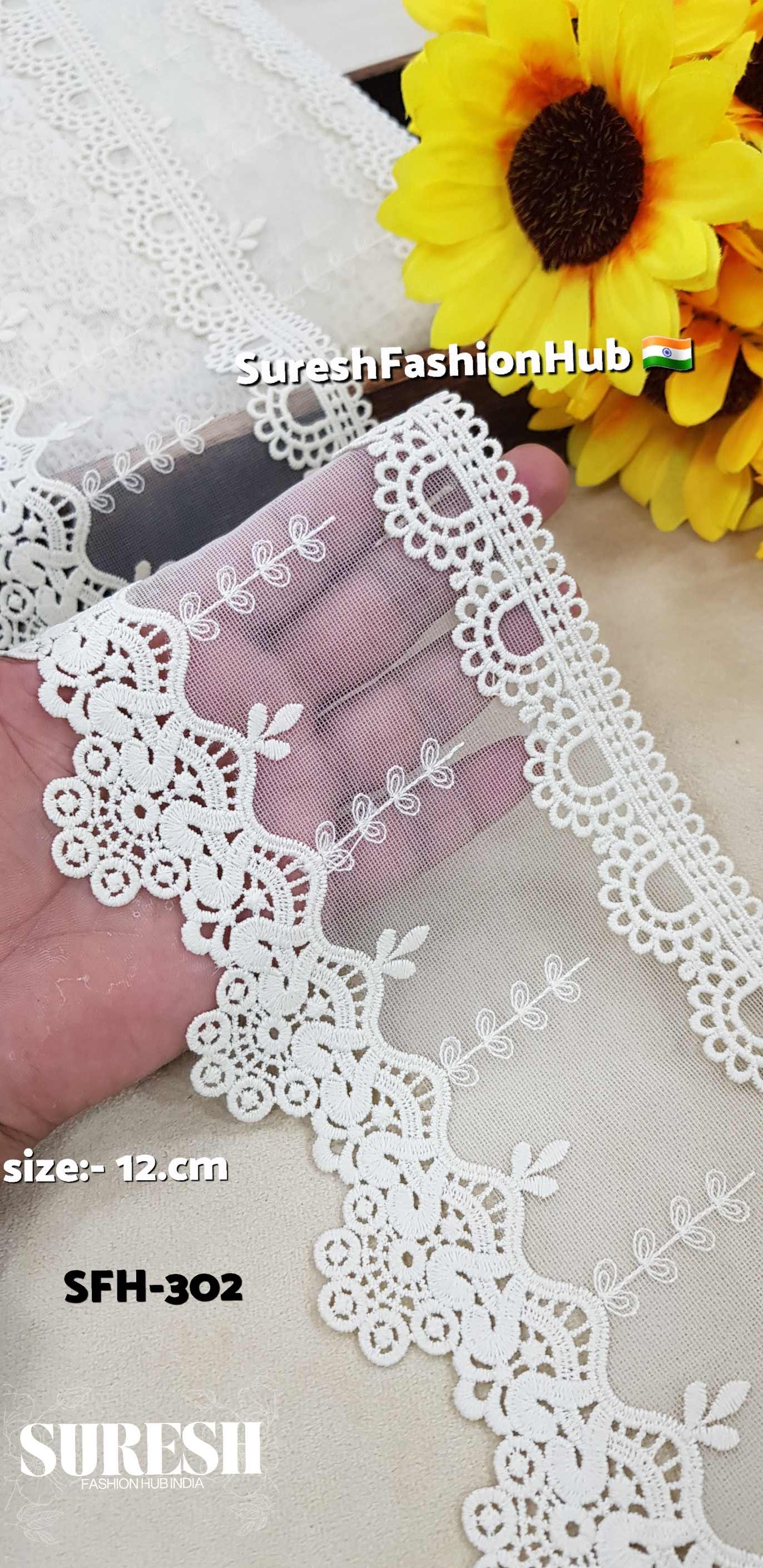 Regal Dewdrop Dual Scallop Lace – Cream SFH-302