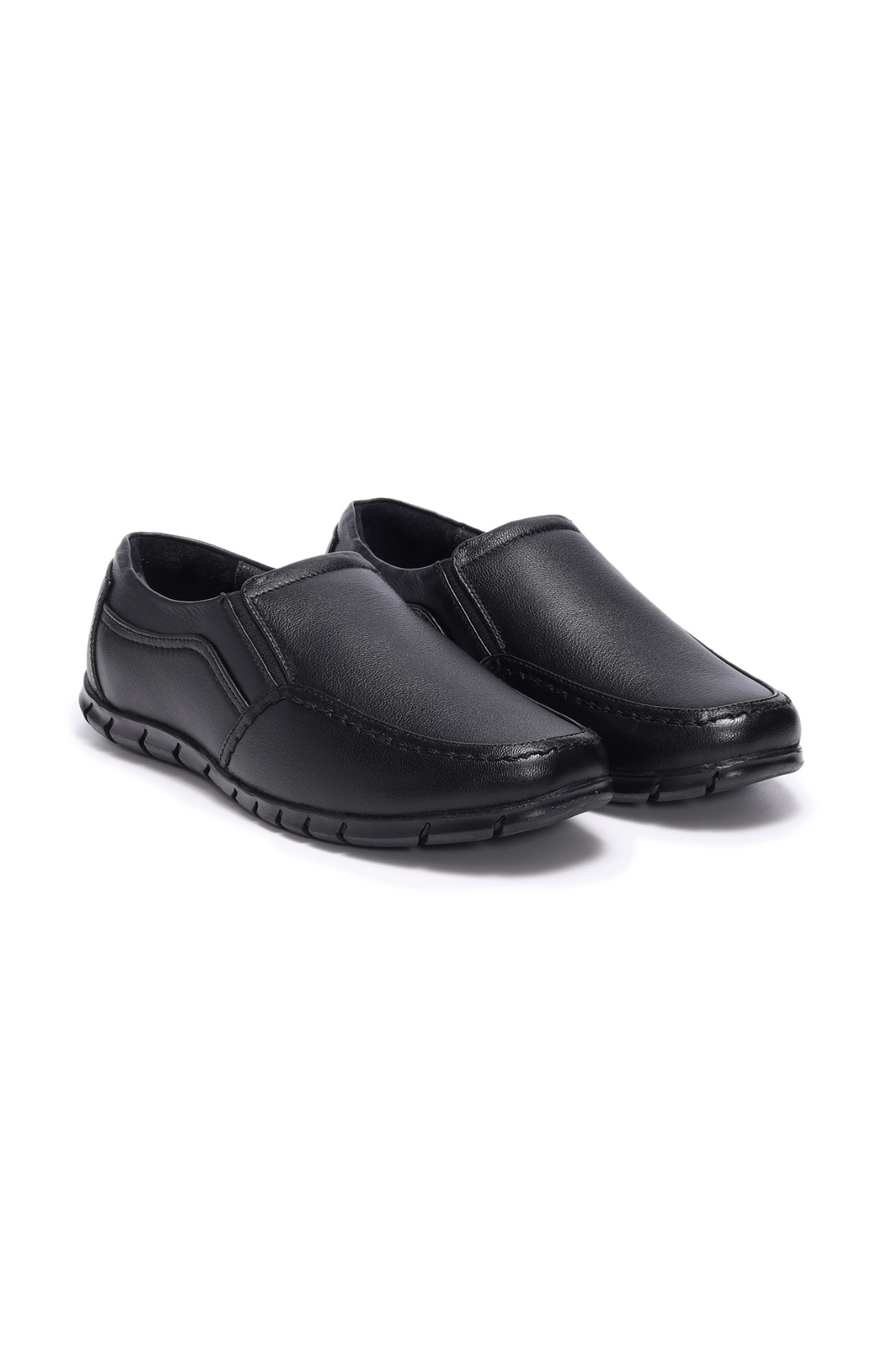 Men Black Titas Formal Slip-Ons