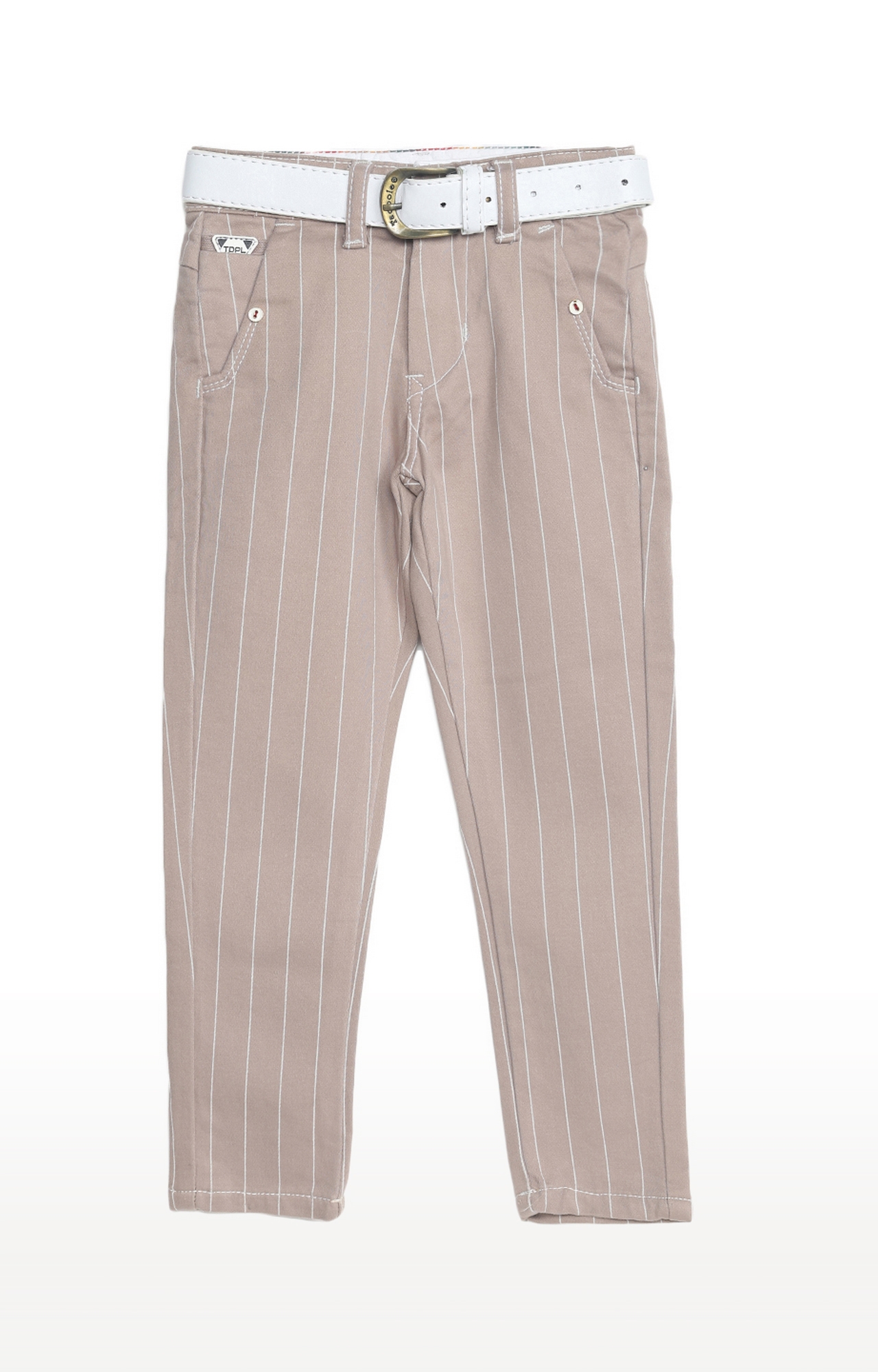 Tadpole | Beige Striped Jeans 0