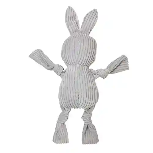 Barkbutler Fofos Fluffy Rabbit Grey Squeaky Plush Toy for Puppies and Dogs