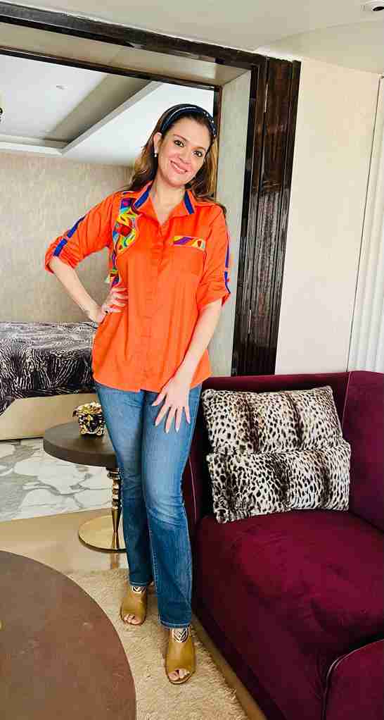 Orange Embroidered Shirt