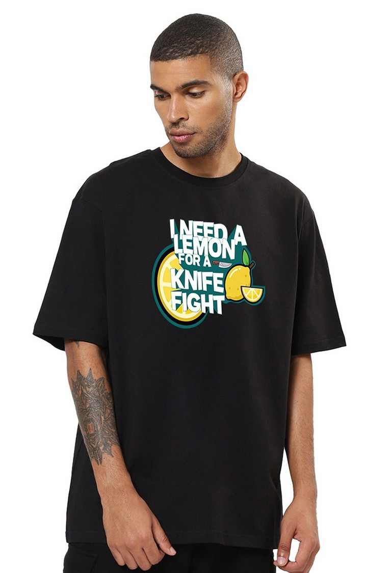 Mad Over Print | Lemon Men's Oversized T-Shirt