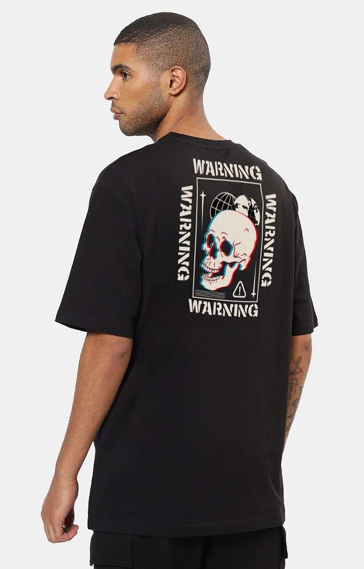 Mad Over Print | Warning Men's Oversized T-Shirt