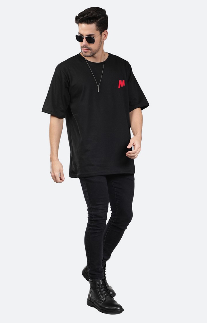 Men's Die For Something Black Cotton Graphic Oversized T-Shirts