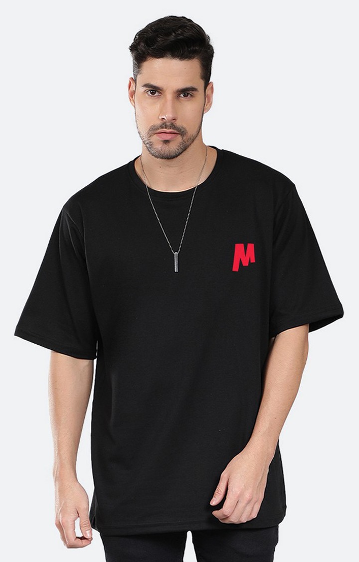 Men's Die For Something Black Cotton Graphic Oversized T-Shirts