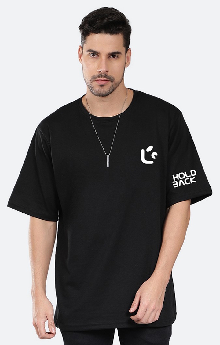 Men's Don't Hold Black Cotton Graphic Oversized T-Shirts