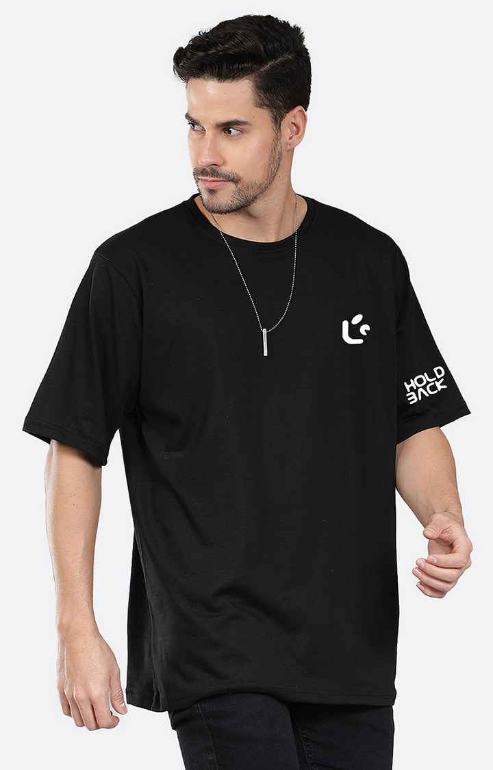 Men's Don't Hold Black Cotton Graphic Oversized T-Shirts