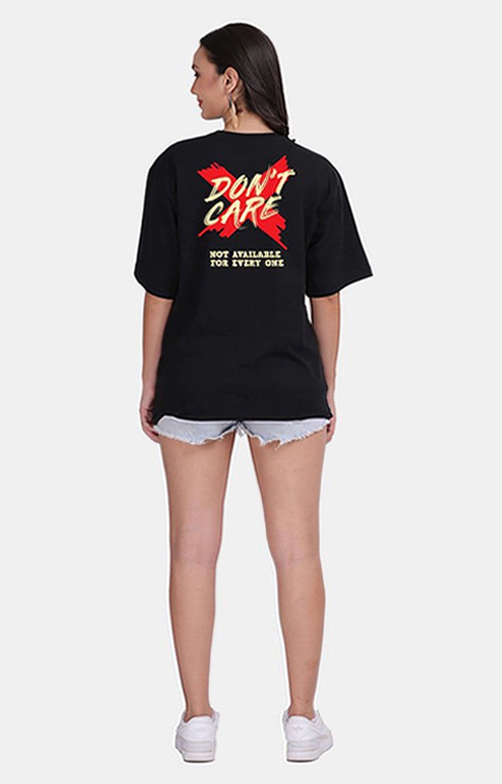 Mad Over Print | Don't Care Women's Oversized T-shirt