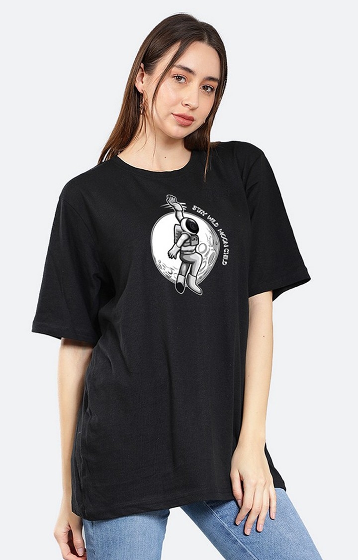 Mad Over Print | Stay Wild Moon Child Oversized Women's T-Shirt
