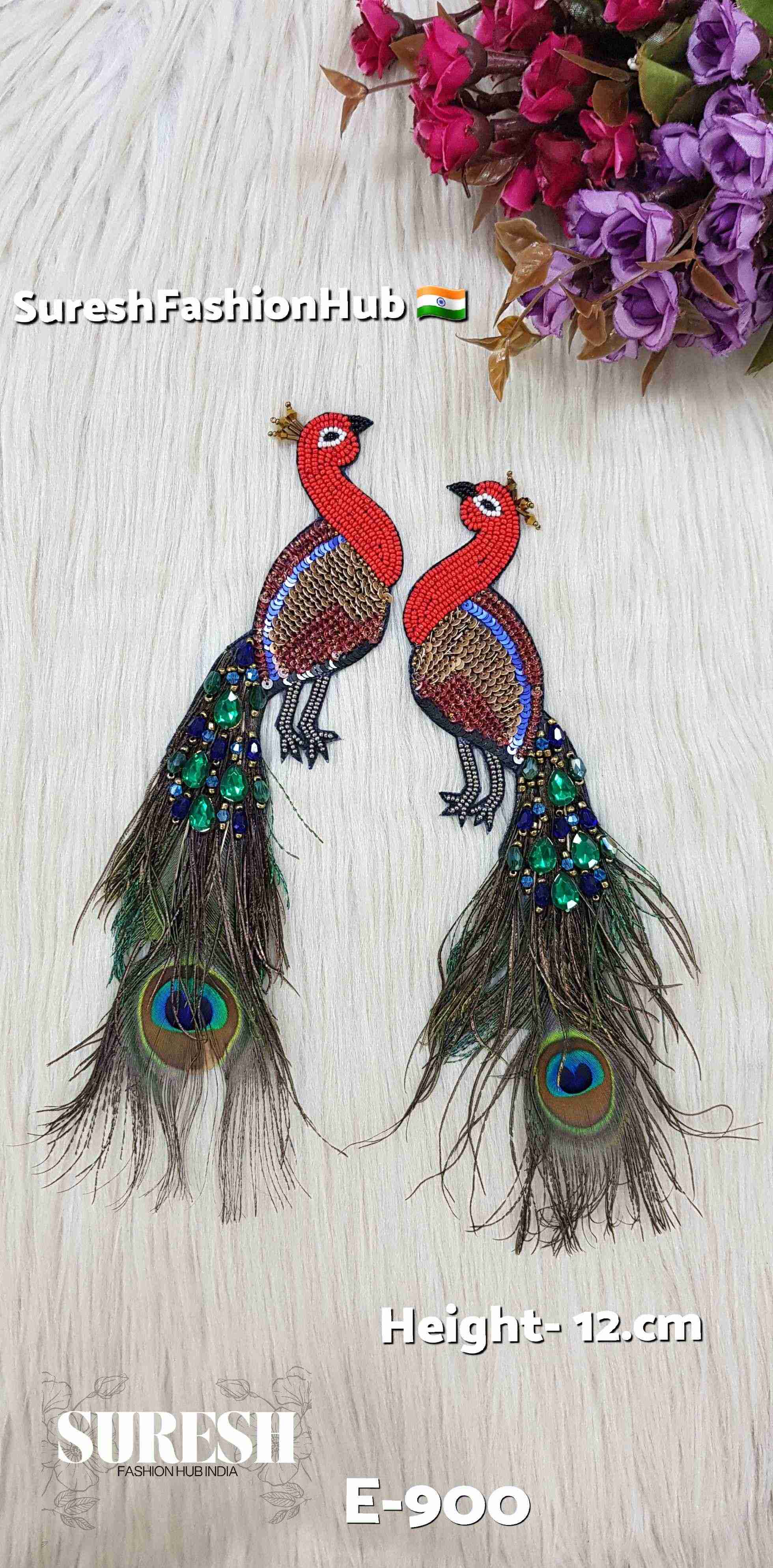 Red Peacock Patch – Right Facing | E-900