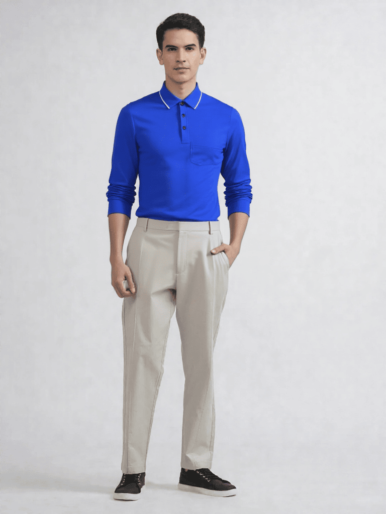 ALBION PREMIUM MENS WINTER CASUAL ROYAL BLUE T-SHIRT