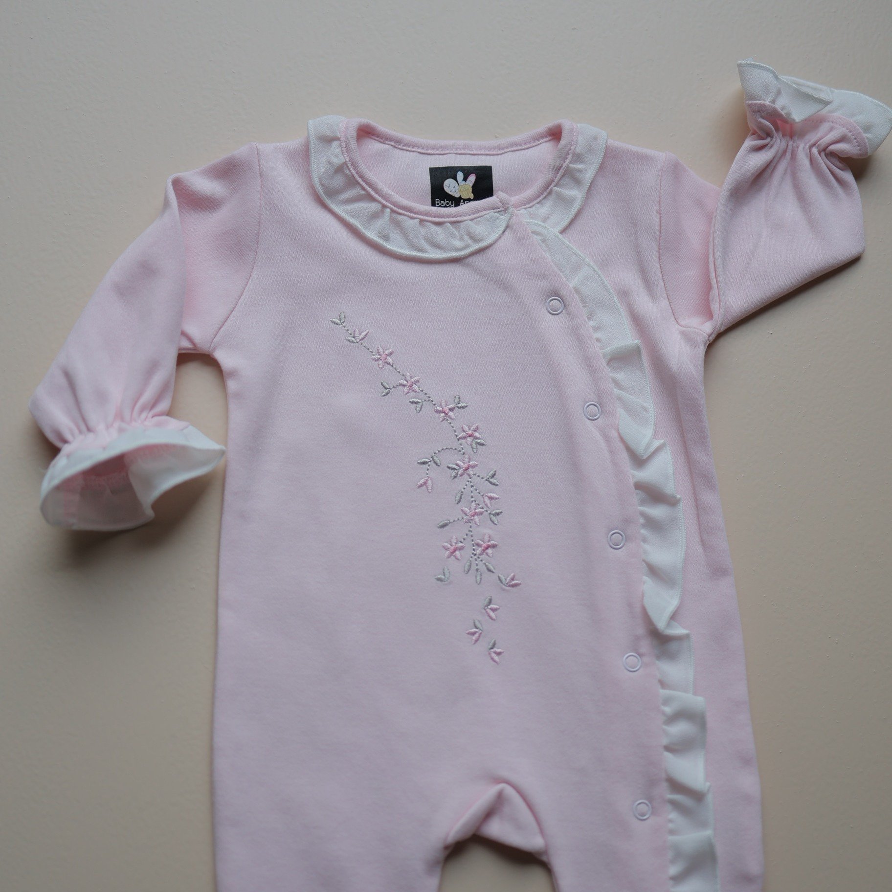 Pink Meadow Baby Romper