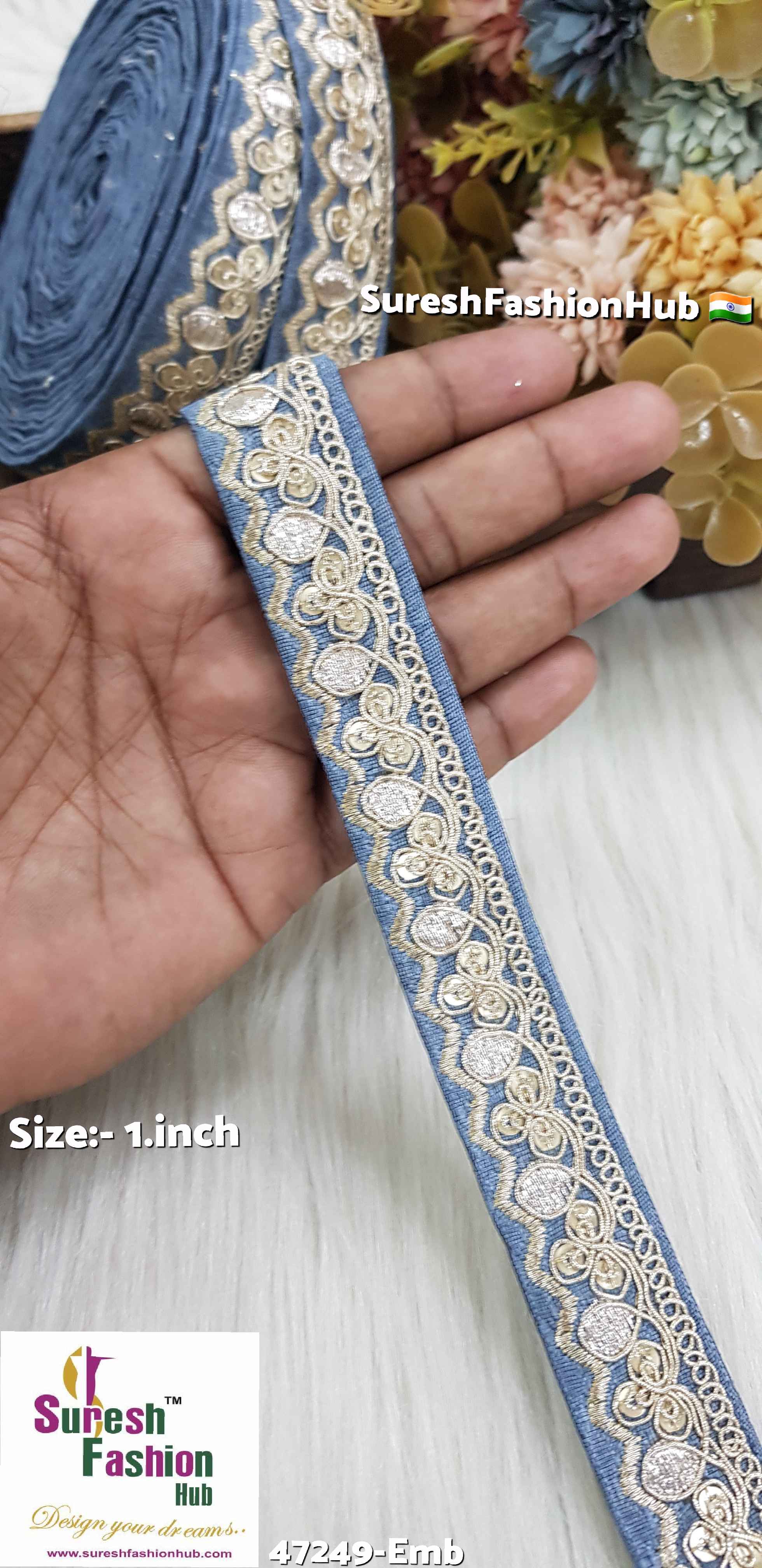 Grey Floral Pearl Embroidery Lace