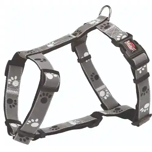 Trixie | Trixie Silver Reflect H Harness for Dogs (Black & Silver Grey)